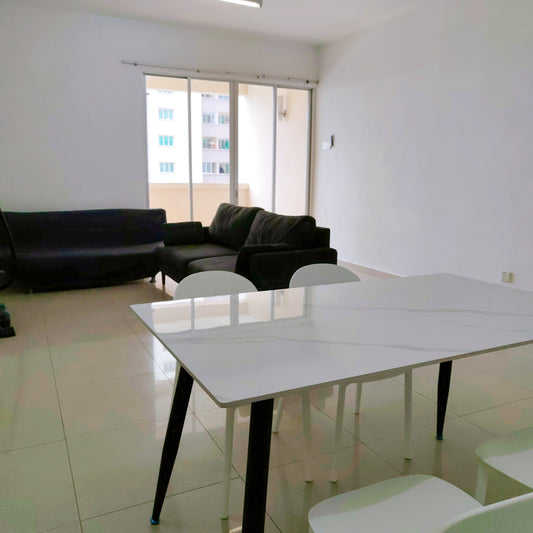 Living room of a furnished 3 rooms house for rent at Aman Heights, Seri Kembangan